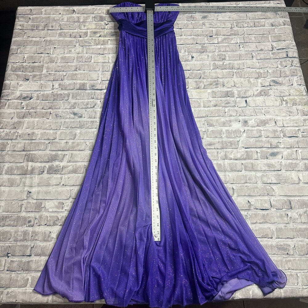 EUC Speekless Purple Maxi Dress Sparkle Ombre Size XS (Prom Homecoming Dress) - Picture 13 of 14